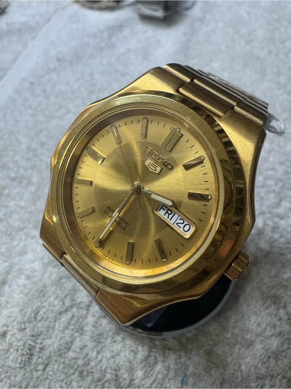 Seiko Gold Tone Men's Automatic Watch with Day-Date